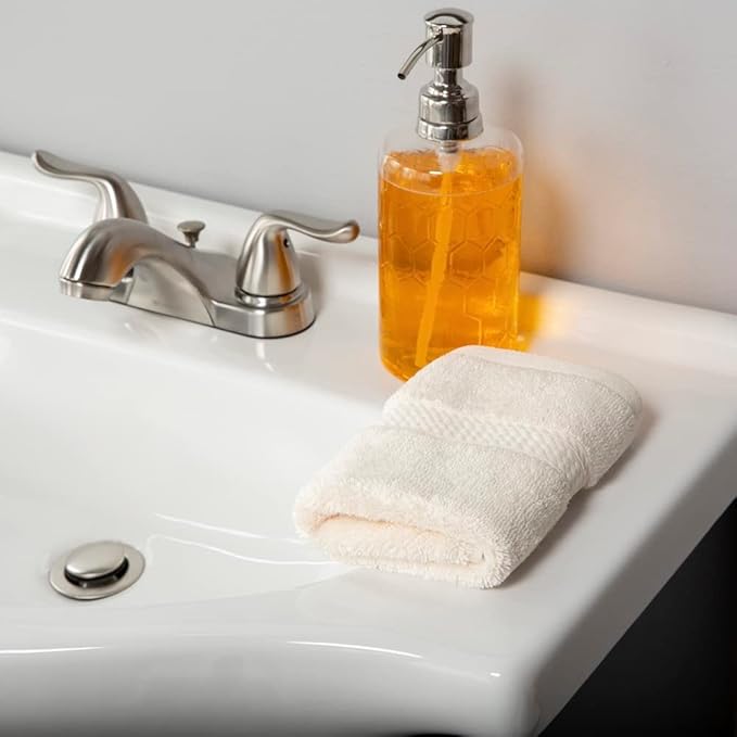 Superior Egyptian Cotton Pile Face Towel/Washcloth Set of 6, Ultra Soft Luxury Towels, Thick Plush Essentials, Absorbent Heavyweight, Guest Bath, Hotel, Spa, Home Bathroom, Shower Basics, Cream