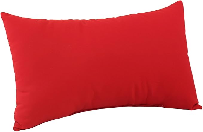 Comfort Classics Set of 2-22x12x4 Sunbrella Indoor/Outdoor Fabrics Lumbar Pillows in Harwood Crimson/Jockey Red Inc.