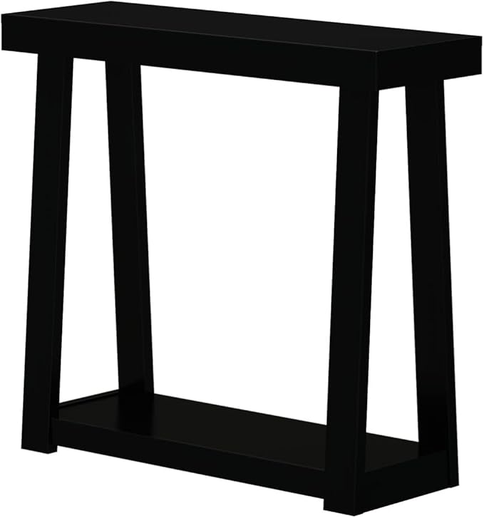 Plank+Beam Solid Wood Console Table with Storage, 36 Inch, Sofa Table with Shelf, Narrow Entryway Table for Hallway, Behind The Couch, Living Room, Foyer, Easy Assembly, Black