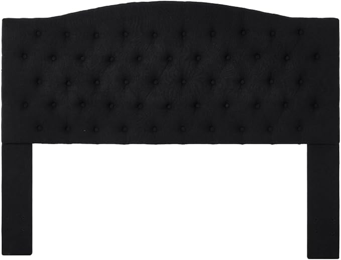 24KF Boucle Upholstered Tufted Button Queen Headboard and Comfortable Fashional Padded Queen/Full Size headboard,6025-Q-Boucle-Black