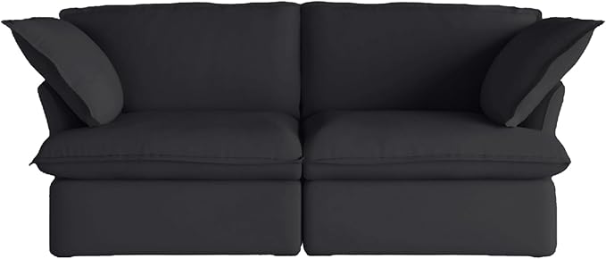 JACH Modern Couch for Living Room, Love Seat Modular Sectional Sofa, Cushion Covers Removable, Comfy Convertible Sectional Couches, Two Corners Sofa for Living Room Bedroom Office Apartment (Black)