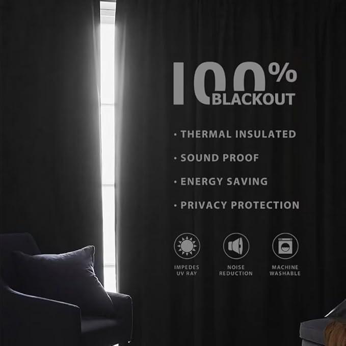 Joydeco Natural Linen Curtains 90 inch Length 2 Panels Set Burg 100% Blackout Patio Door Curtain Room Darkening Sliding Door Curtains Thermal Insulated Back tab Rod Pocket(105x90 inch, Sage Green)
