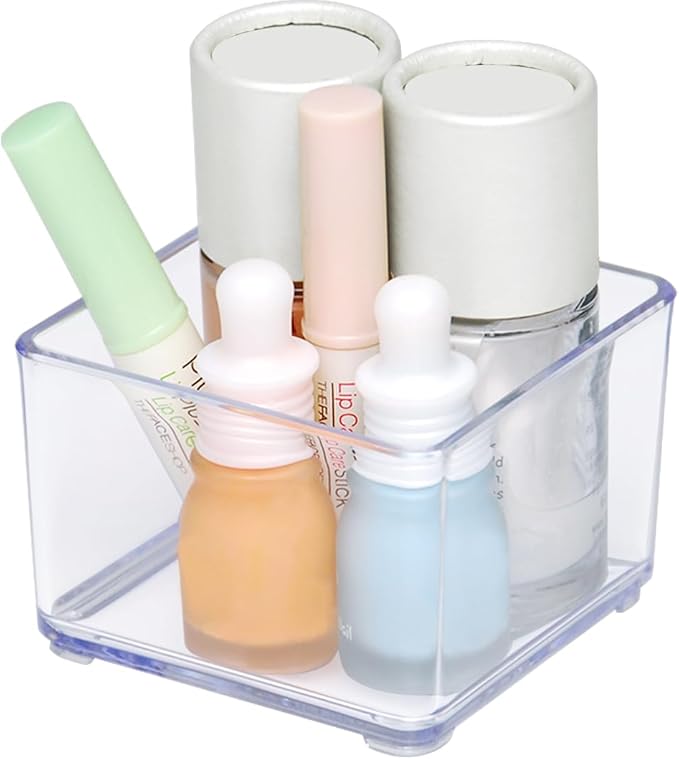 carrotez 1 Compartment Clear Plastic Drawer Organizer for Makeup, Bathroom, Desk, Vanity