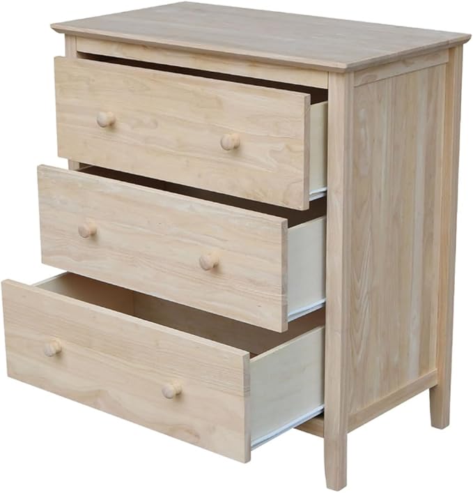 International Concepts Dresser with 3 Drawers, Unfinished
