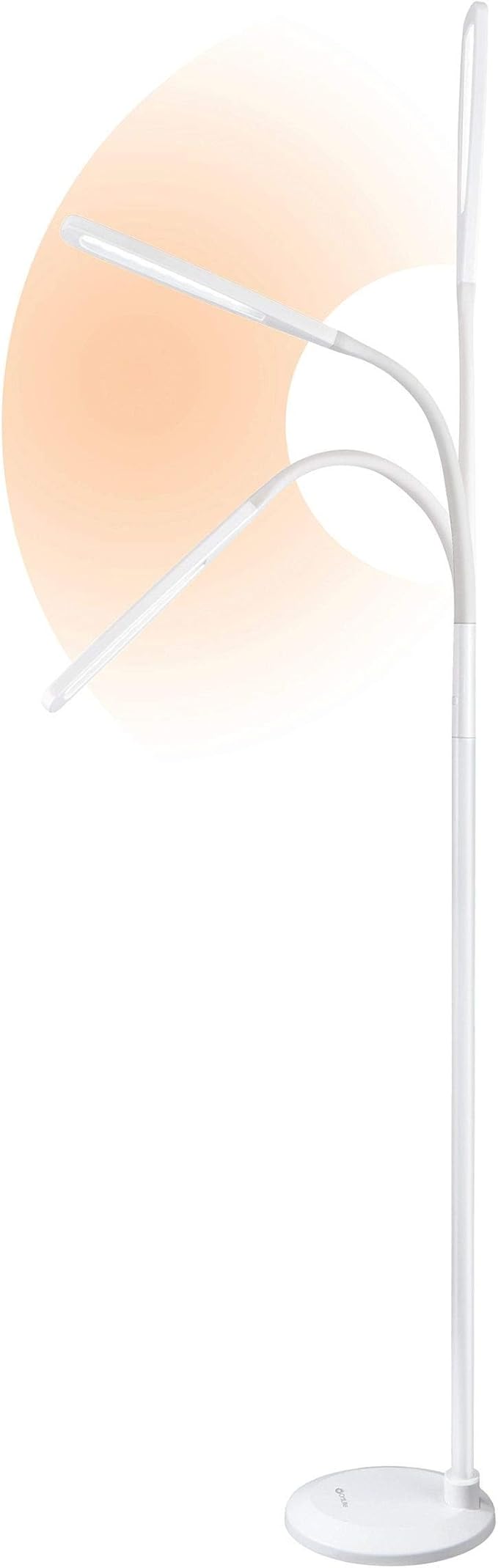 OttLite ClearSun Flex LED Floor Lamp with LED Technology - Touch Activated Controls, Adjustable Neck, Smart Memory Feature - Great for Office, Home, Dorm, Bedroom, College, & Living Room