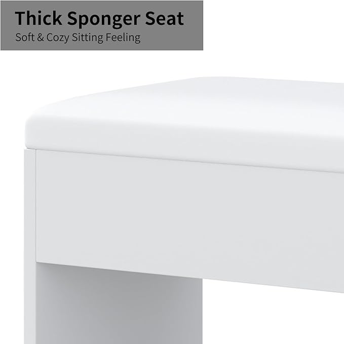 7 Drawers Fluted Vanity Desk with Charging Station, 47'' W Makeup Vanity with LED Lights and HD Mirror, 3 Lighting Modes Adjustable, Glass Top, Vanity Set for Bedroom,White