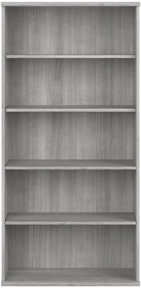 Bush Business Furniture Hybrid Tall 5 Shelf Bookcase in Platinum Gray