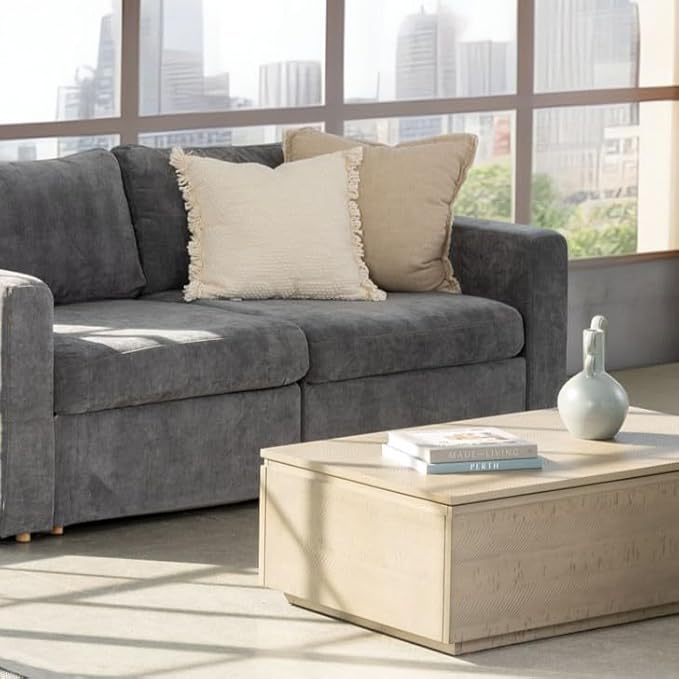 Transformer Table Lift Top Coffee Table with Storage, Modern Coffee Table for Living Room, Home Office & Dining, Space-Saving Small Coffee Desk with Panel Hidden Storage for Transformer Dining Table