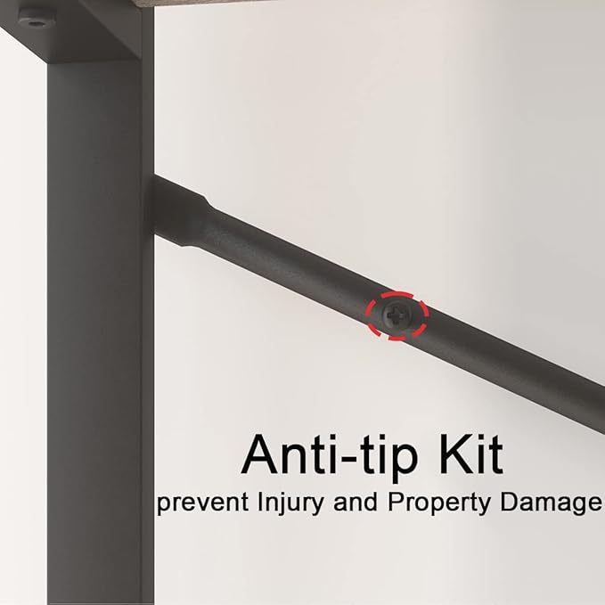 HSH 6 Tier Tall Bookshelf, Metal Wood Vertical Display Book Shelf, Industrial 6 Shelf Bookcases and Book Shelves Storage Rack, Large Open Book Case for Bedroom Living Room Office, Light Grey Oak