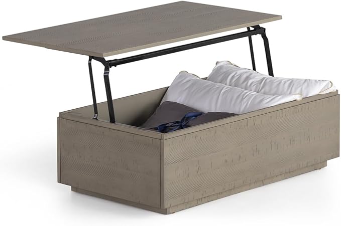 Transformer Table Lift Top Coffee Table with Storage, Modern Coffee Table for Living Room, Home Office & Dining, Space-Saving Small Coffee Desk with Panel Hidden Storage for Transformer Dining Table