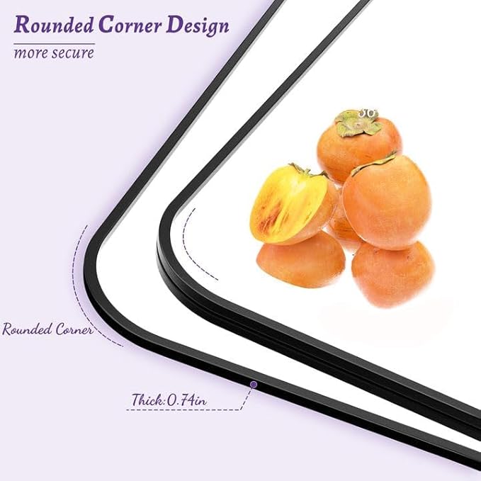 Bathroom Mirror, Wall Mirrors, Black Metal Framed Wall-Mounted Mirrors, Bathroom Vanity Mirror for Over Sink, Living Room, Bedroom, Entryway, 40x30 Inch, Black