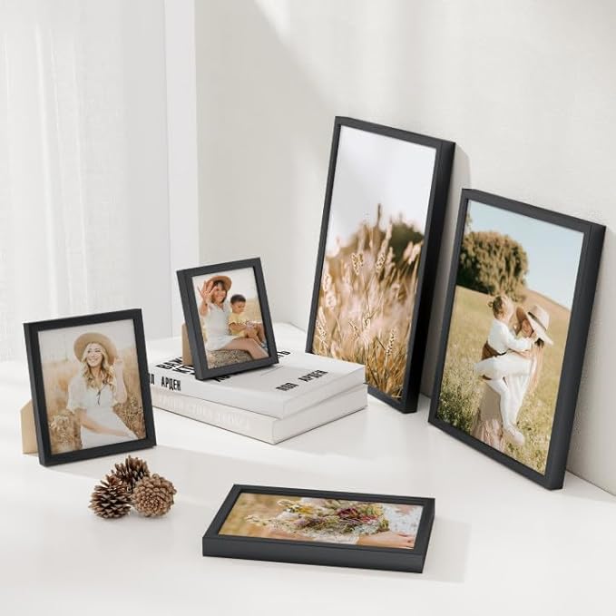 10x13 Metal Picture Frame - Black Aluminum Picture Frame with Real Glass, Wall Mounting Horizontally or Vertically, Simple and Elegant Decor for Wall Gallery Poster Photo 13x10 Frame, Black