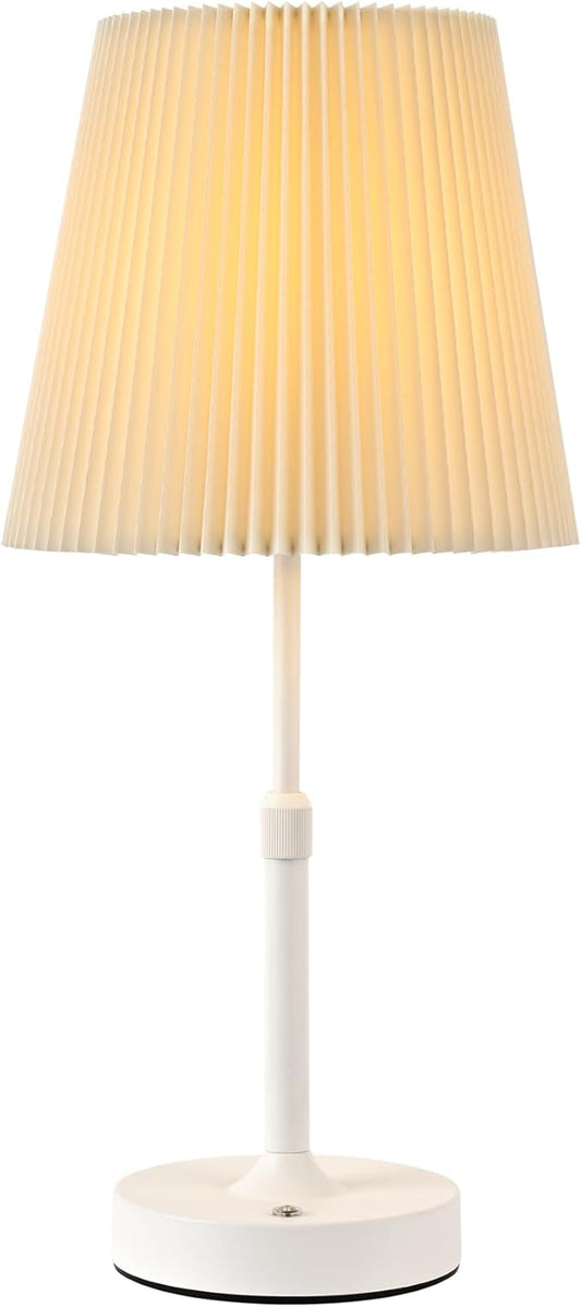 Cordless Table Lamp, 2700K Stepless Dimmable Wireless Touch Lamp with 2 Bulbs, 5200mAh Rechargeable Battery Operated Lamps for Living Room, Kitchen, Bedside, Dining Room, Bar(White)