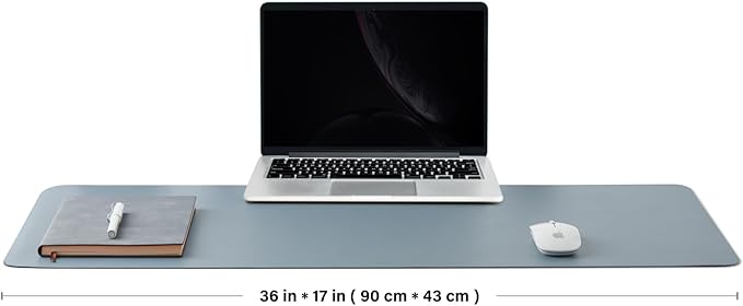 Cork Desk Mat - Dual-Sided Desk Pad for Office and Home - Desk Organization and Accessories - Ideal for Large Mouse Pad and Desk Mats on Top of Desks(Light Blue,90cmx 43cm)