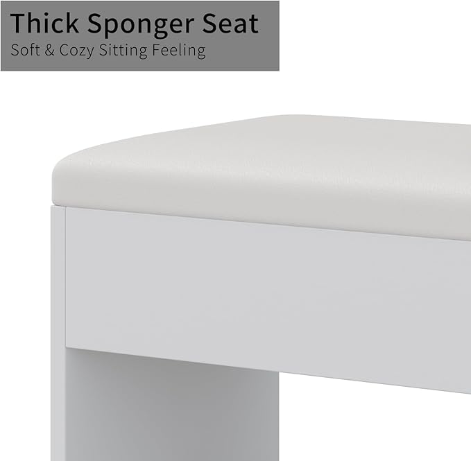 13 Drawers Vanity Desk, 47''W Makeup Vanity with Power Outlet, Vanity Table with Mirror and 12 LED Bulbs, 3 Color Lighting Modes, Glass Top, Dressing Table for Bedroom (White)