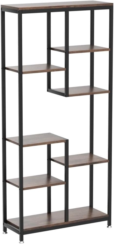 Tribesigns 6-Tier Tall Bookshelf Bookcase, Industrial 8-Shelf Open Bookcase Storage Display Book Shelves for Living Room, Home Office