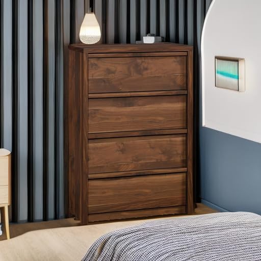 Sauder Harvey Park 4-Drawer Chest, Grand Walnut finish