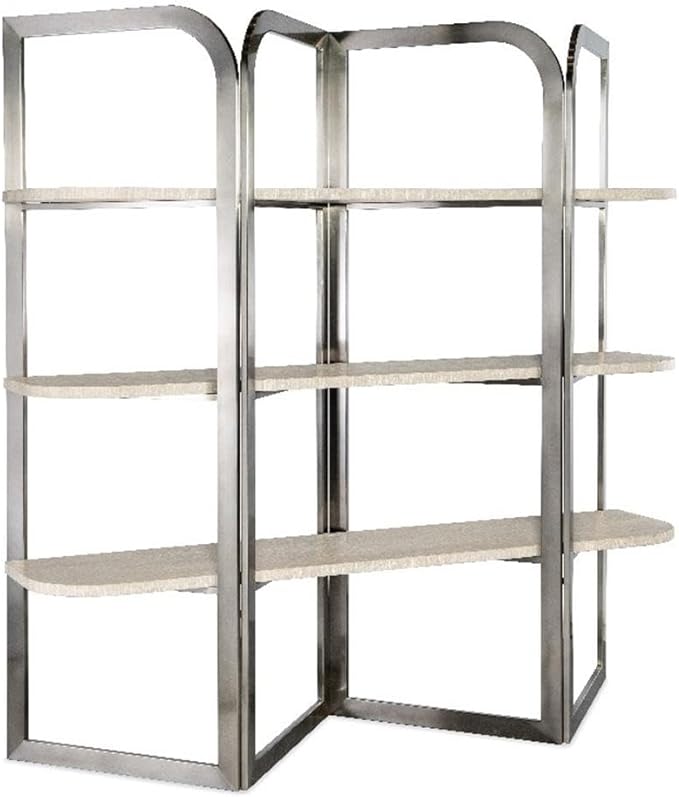 Hooker Furniture Modern Mood Metal Framed Etagere w/Natural Finished Shelves