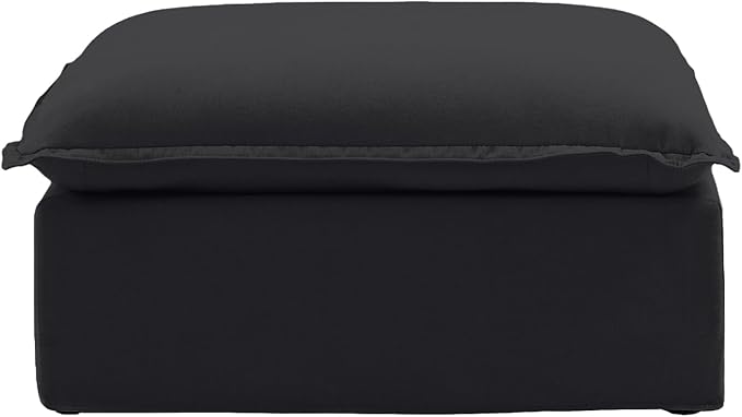 JACH Ottoman Module for Living Room, Storage Ottoman, Cushion Covers Removable, Minimalist Comfy Breathable Footstool Paired with Sofa Couch for Living Room Apartment, Black