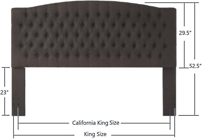 24KF Boucle Upholstered Tufted Button King Headboard and Comfortable Fashional Padded King/California King Size headboard,6025-K-Boucle-Dark Gray
