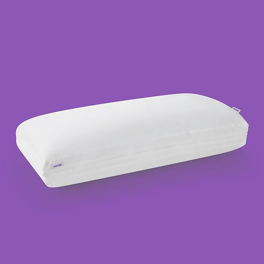 Purple TwinCloud Pillow – King Size, Adjustable Soft or Firm Support, Reversible Cotton Cover, Perfect for Side Sleepers