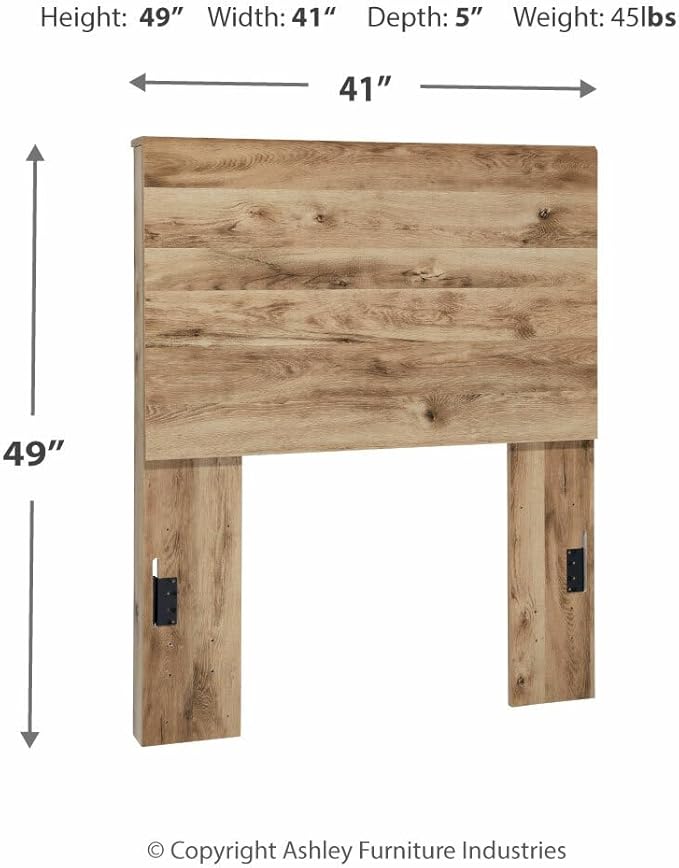 Signature Design by Ashley Hyanna Contemporary Panel Headboard ONLY, Twin, Brown