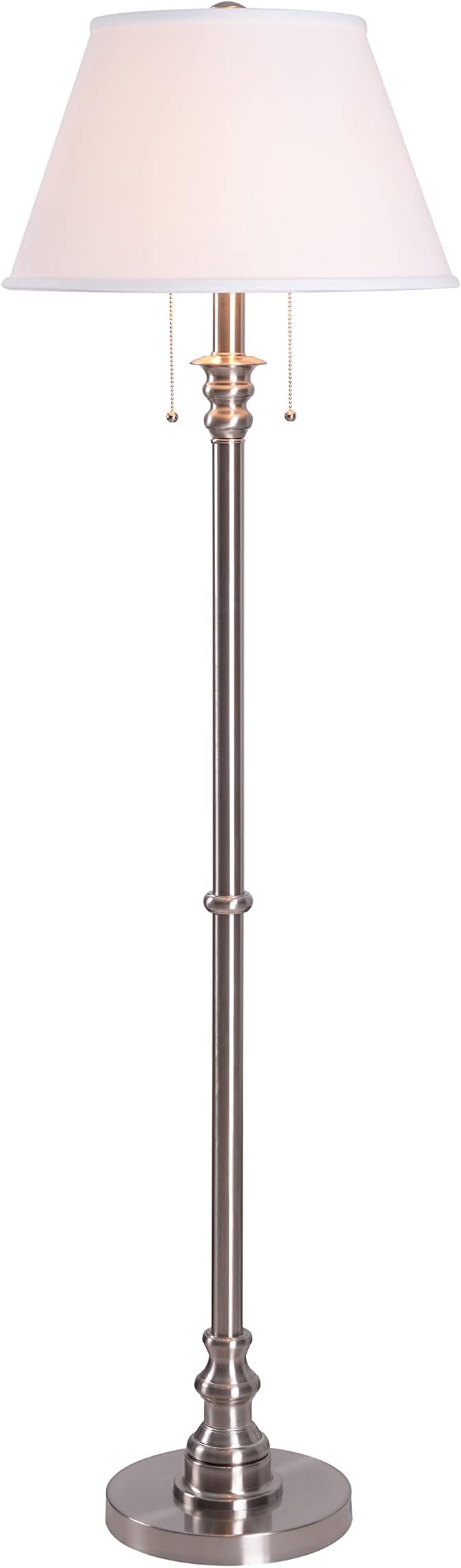 Kenroy Home 30438BS Spyglass Traditional Floor Lamp, Brushed Steel, 59.5 Inch Height, 17 Inch Width, 17 Inch Depth