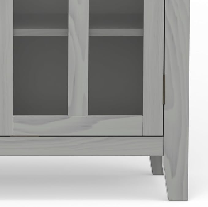 SIMPLIHOME Artisan SOLID WOOD 53 inch Wide Contemporary TV Media Stand in Fog Grey For TVs up to 60 inches for the Living Room and Entertainment Center