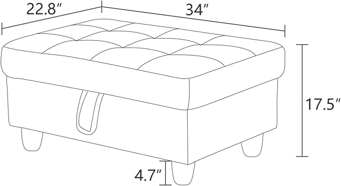 Ottoman Rectangular Storage Ottoman Bench, Faux Leather Footrest, Coffee Table, Stool Footstool with Hinged Lid for Living Room, Bedroom, Entryway, White&Black, 34"x22.8"x17.5"