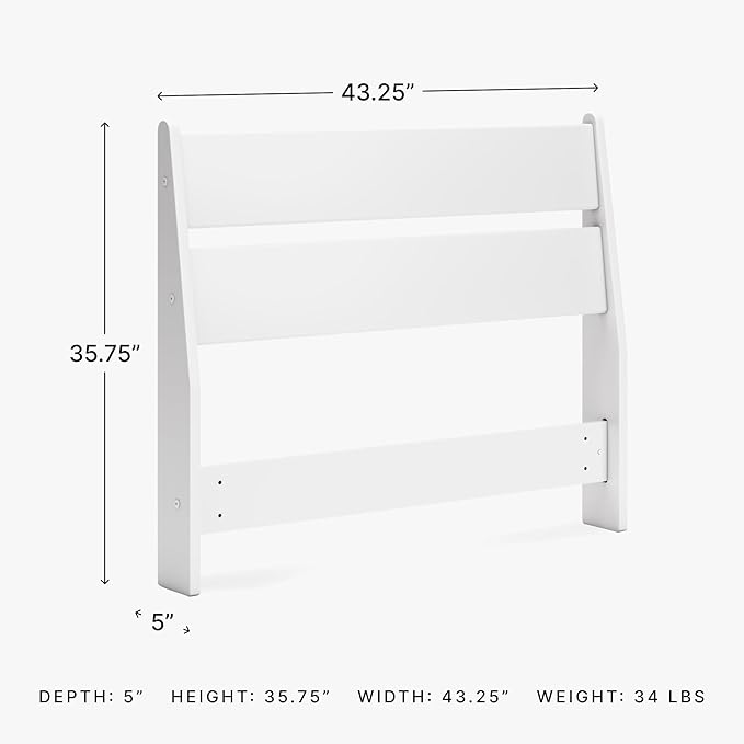 Signature Design by Ashley Socalle Coastal Panel Headboard, Twin, White