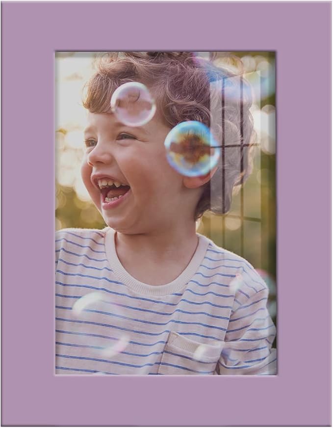Renditions Gallery 3.5x5 inch Picture Frame High-end Modern Style, Made of Solid Wood and High Definition Glass Ready for Wall and Tabletop Photo Display, Violet Frame