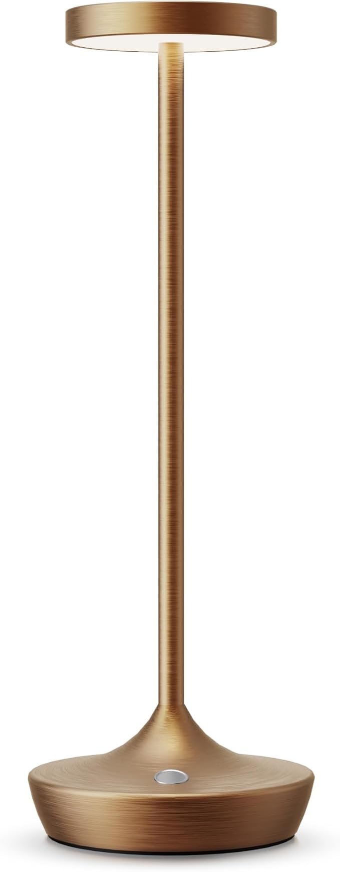 Cordless Table Lamp,Rechargeable Battery Operated LED Desk Lamp, 3-Color Stepless Dimming, Portable & Waterproof, for Restaurants, Bedrooms, Bars, Outdoor Parties, Camping, and Cafes (Bronze)