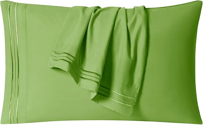 Clara Clark Bed Sheets, Premier 1800 Series 4 Piece Bed Sheet Set, Deep Pocket, Wrinkle, Fade, Stain Resistant, Luxury Soft Bedding Sheets & Pillowcases, California King, Garden Green