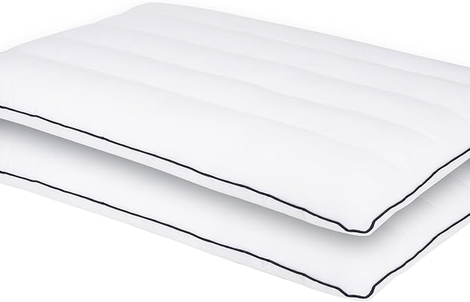 MINUPWELL 2 Packs Ultra Thin Pillows, Flat Pillows for Sleeping Thin with 7D 2.5 in Height Support, Slim Bed Pillows for Stomach Sleeper, Low Profile Pillow Standard Size - 18x26 in