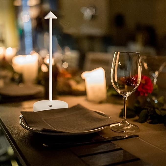 Cordless Table Lamps,Rechargeable Led Touch Bar Lamp, Portable Battery Desk Lamp,2 Level Brightness Dimmable Night Light,Minimalist Design, for Living Room/Restaurant/Couple Dinner/(White)