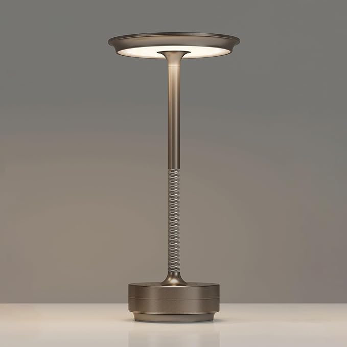 Rechargeable Table Lamps Cordless, Portable 5000mAh Outdoor Table Light, 3 Color Stepless Dimming LED Table Lamp with Memory Function, for Home/Dinner/Patio/Restaurant.(Light Cafe)