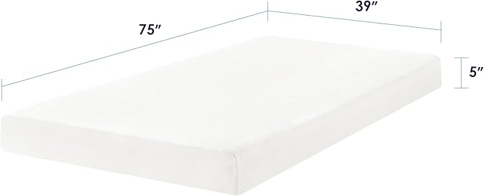 Best Price Mattress 5 Inch Memory Foam Mattress, Cooling Gel Infused, Certified Safe Foams & Fabric, Mattress in a Box, Twin