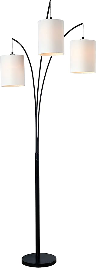 Kenroy Home 32849BL Leah Arc Floor Lamp, 60W, Black