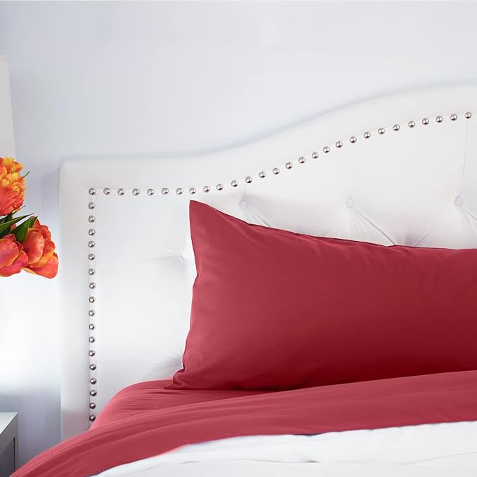 PeachSkinSheets Night Sweats: The Original 1500tc Soft King Pillowcase Set DEEP Crimson RED