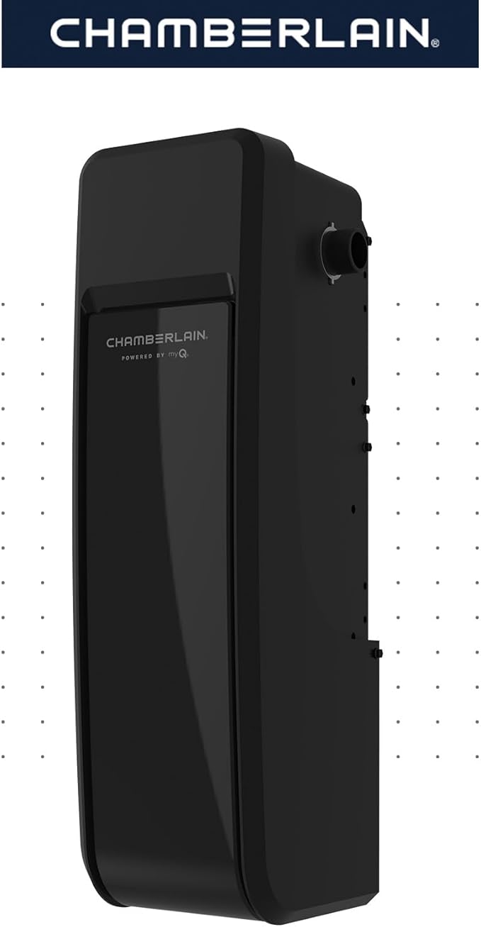 CHAMBERLAIN RJO101MC Ultra-Quiet Wall Mounted with Battery Backup and LED Lighting Garage Door Opener, 36 pounds, Black