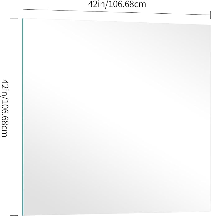 KOCUUY Large Frameless Mirror,42x42 Inch Square Bathroom Vanity Mirror for Over Sink, Upgraded Shatterproof Unframed Design for Bedroom, Living Room, Entryway