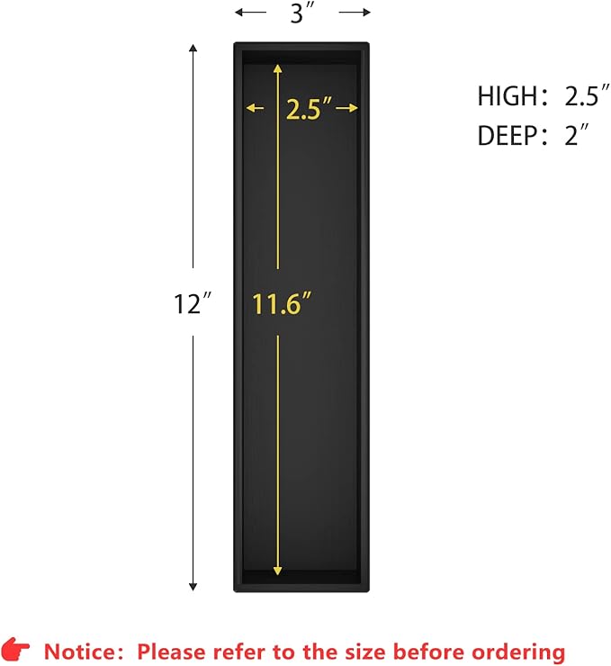 Black Bamboo Drawer Organizer - Silverware&Utensil Holder Organizer for Kitchen Drawers, Multi-Use Drawer Dividers Boxes for Bathroom Counter，Cabinet, Garage, Office Desk, Makeup, Jewelry (12"3"2.5")