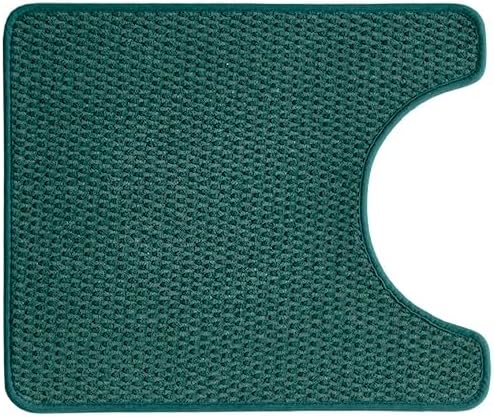Non Slip Washable Super Absorbent Chenille Bath Rug - Dark Green, 20x24 Inch U Shape