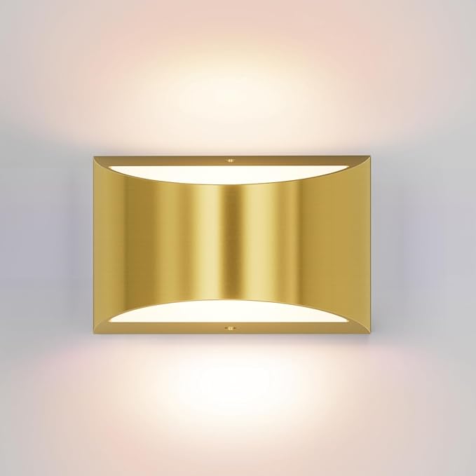 Aipsun Brushed Brass Wall Sconce Indoor Wall Lights Hardwired 1 Pack Up and Down Wall Mount Light for Living Room Bedroom Hallway Corridor Conservatory Warm White 3000K(with G9 Bulbs)