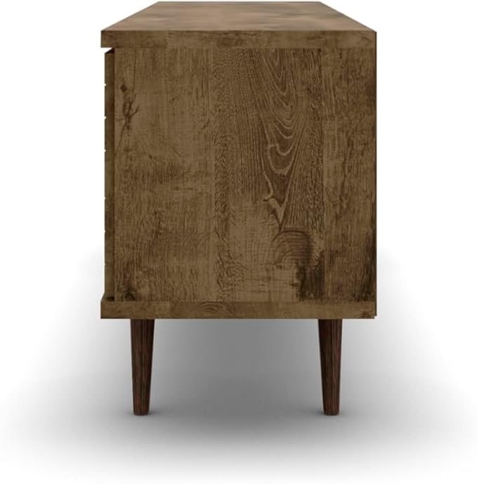 Manhattan Comfort Liberty Mid Century Modern TV Stand for Televisions up to 60 Inches, Bedroom and Living Room Entertainment Center with Storage, Shelves, and Cabinet, 201AMC: 62.99 Inch, Rustic Brown