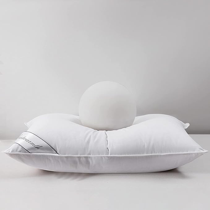 Goose Down Feather Hotel Collection Bed Pillow for Sleeping,100% Cotton Cover,Medium Firm,Soft Support Standard Size(20X26IN) 1 Pack