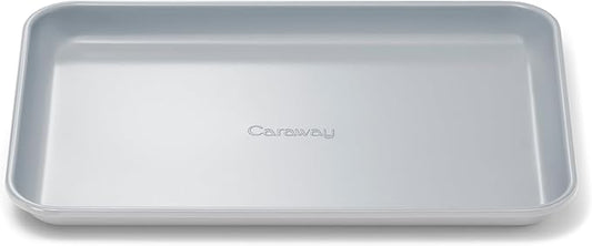 Caraway Nonstick Ceramic Small Baking Sheet (9x13”) – Non-Toxic, PTFE & PFOA Free – Oven Safe – Aluminized Steel Core – Mini Sheet Pan for Baking, Roasting & More - Gray