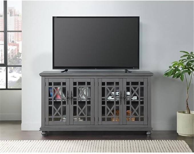 Martin Svensson Home Elegant TV Stand, 63" W x 35" H, Grey