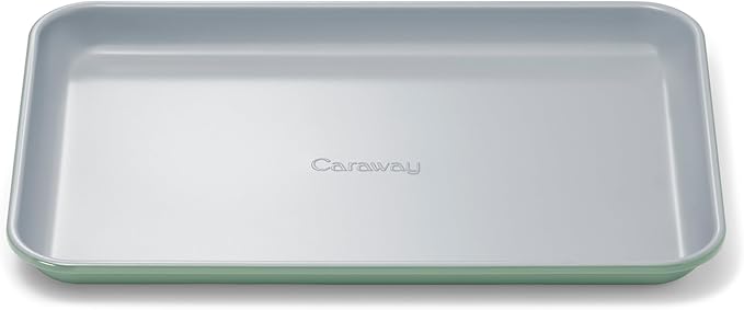 Caraway Nonstick Ceramic Small Baking Sheet (9x13”) – Non-Toxic, PTFE & PFOA Free – Oven Safe – Aluminized Steel Core – Mini Sheet Pan for Baking, Roasting & More - Sage