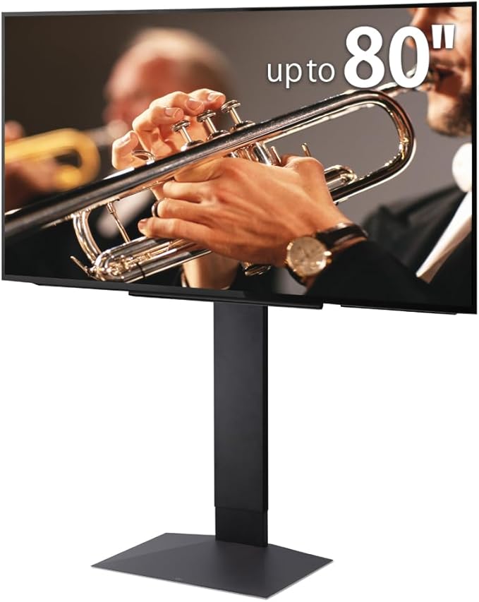 WALL V3 High Type | Sleek 32-80 Inch Universal Ultra Thin TV Stand | Satin Black | for Living Room and Bedroom, Space Saving, Adjustable Mount, No Drill, Japan-Engineered Design